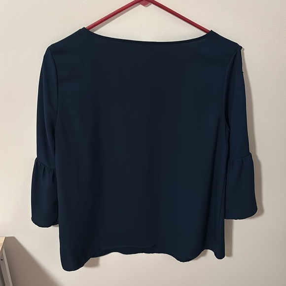 Navy Blue Blouse with puffy sleeves 💙 - size medium from Time and Tru - Picture 4 of 5
